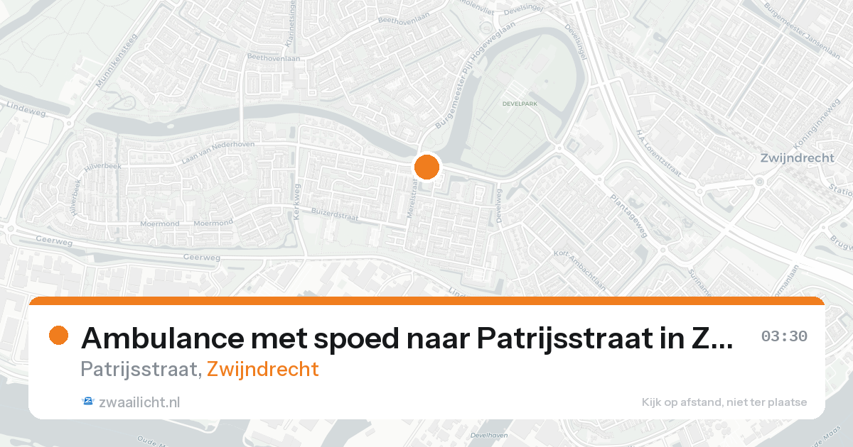 Ambulance met spoed naar Patrijsstraat in Zwijndrecht — 22 aug 2026