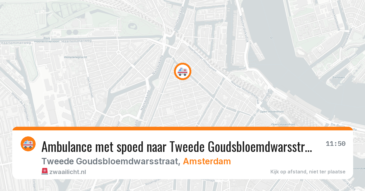 Ambulance met spoed naar Tweede Goudsbloemdwarsstraat in Amsterdam — 13 aug 2026