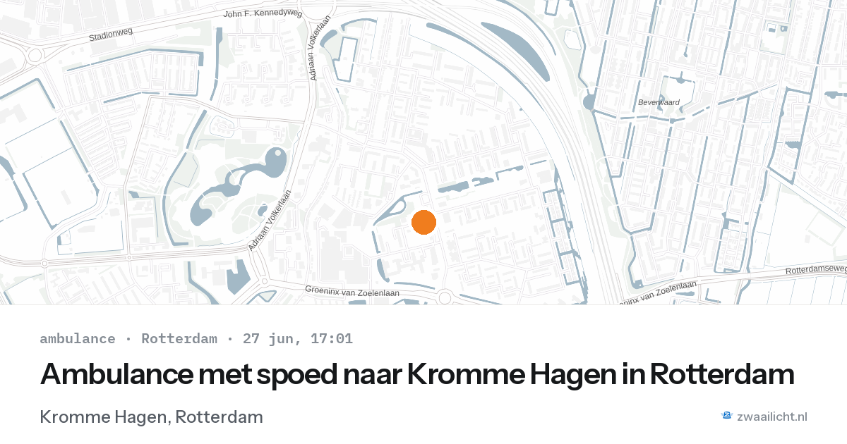 Ambulance met spoed naar Kromme Hagen in Rotterdam — 27 jun 2026
