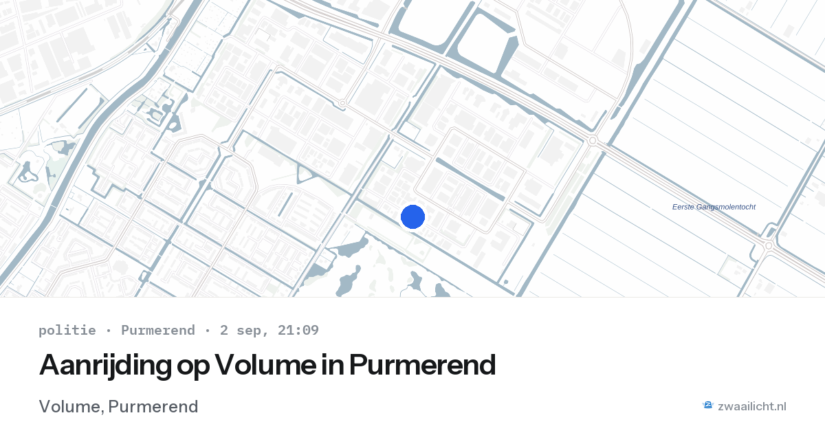 Aanrijding op Volume in Purmerend — 2 sep 2026