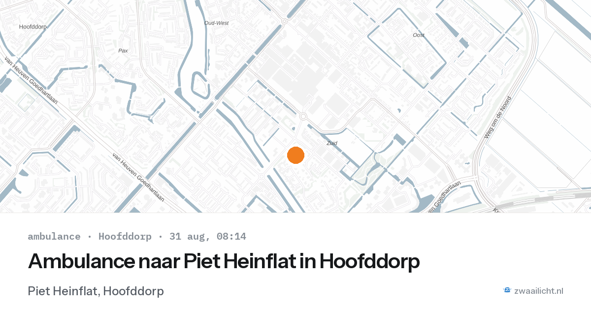 Ambulance naar Piet Heinflat in Hoofddorp — 31 aug 2026