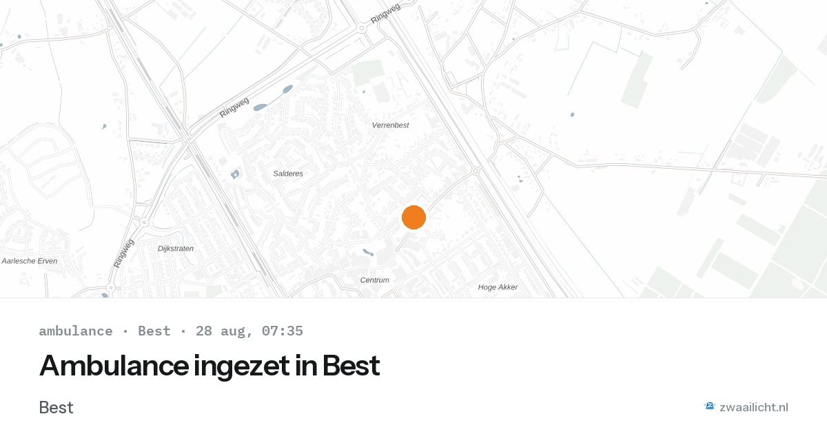 Ambulance ingezet in Best — 28 aug 2026