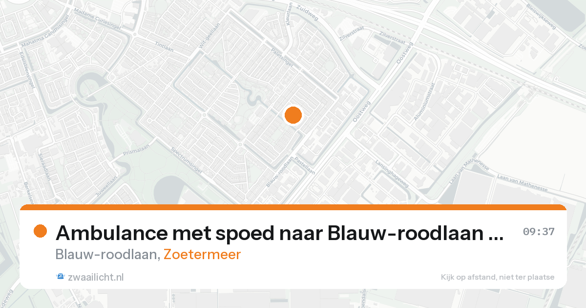 Ambulance met spoed naar Blauw-roodlaan in Zoetermeer — 21 aug 2026