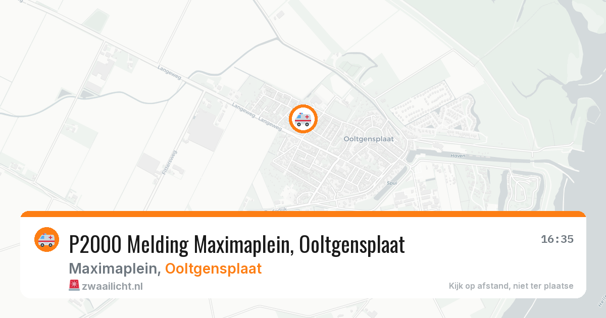 P2000 Melding Maximaplein, Ooltgensplaat — 18 apr 2026