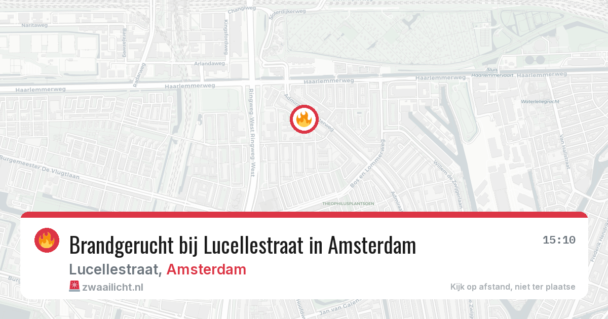 Brandgerucht bij Lucellestraat in Amsterdam — 15 jun 2026