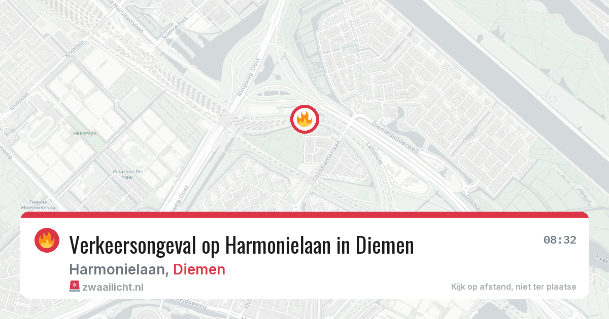 Verkeersongeval op Harmonielaan in Diemen — 21 mei 2026