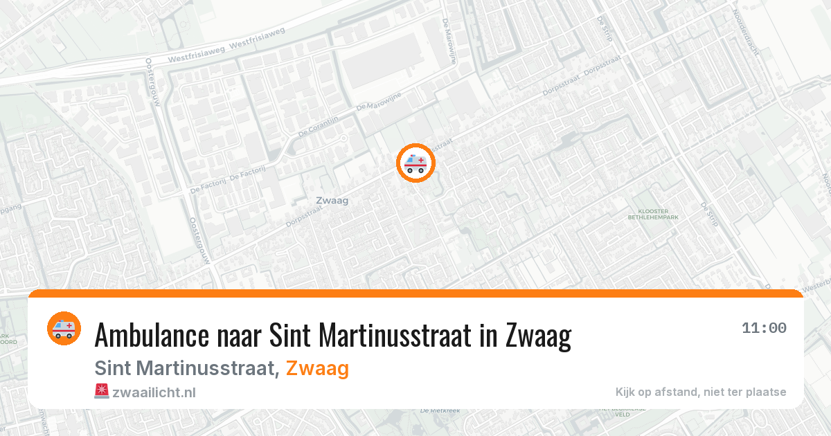 Ambulance naar Sint Martinusstraat in Zwaag — 1 aug 2026
