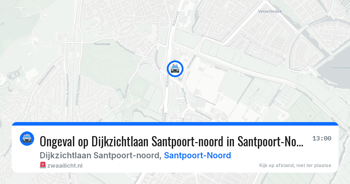 Ongeval op Dijkzichtlaan Santpoort-noord in Santpoort-Noord — 11 mei 2026