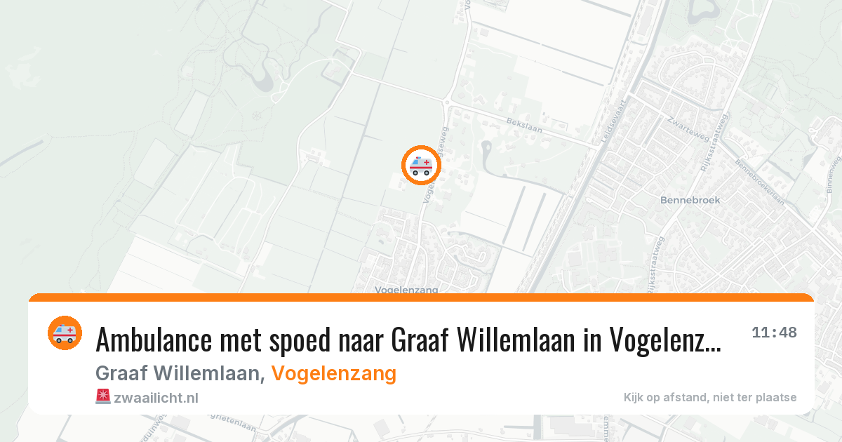 Ambulance met spoed naar Graaf Willemlaan in Vogelenzang — 9 jul 2026