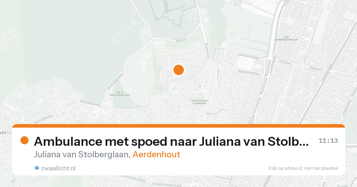 Ambulance met spoed naar Juliana van Stolberglaan in Aerdenhout — 21 aug 2026