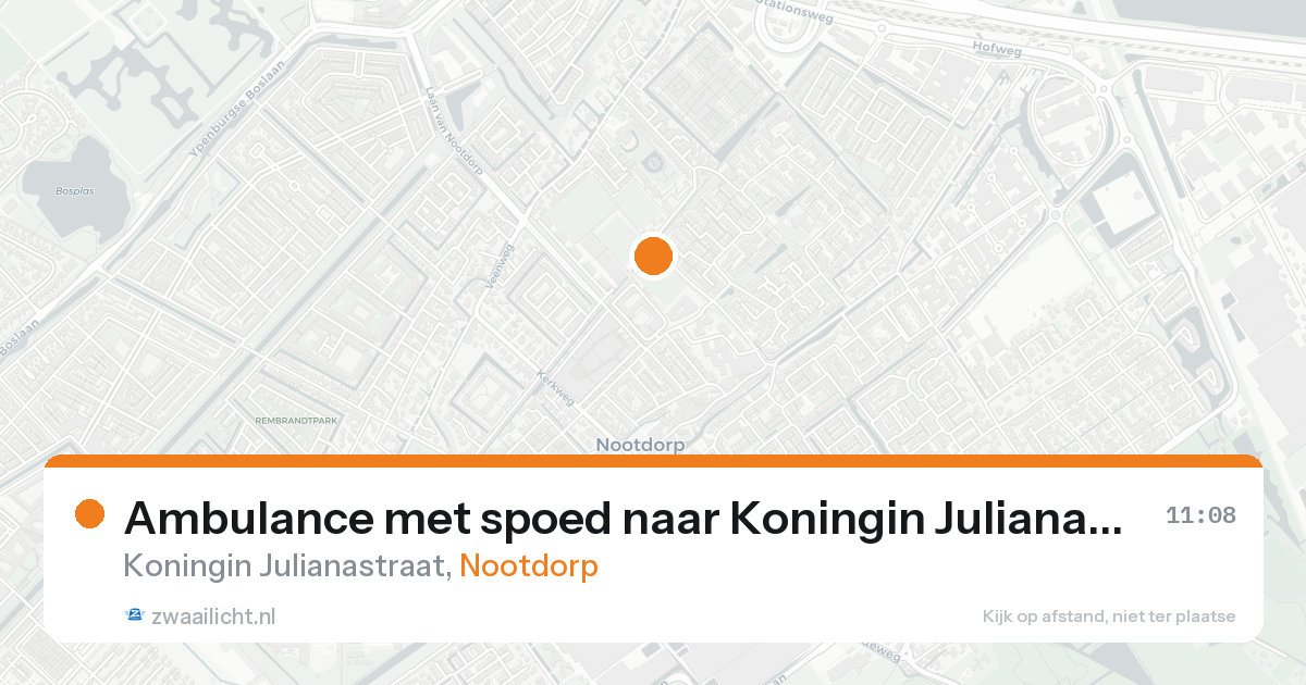 Ambulance met spoed naar Koningin Julianastraat in Nootdorp — 20 aug 2026