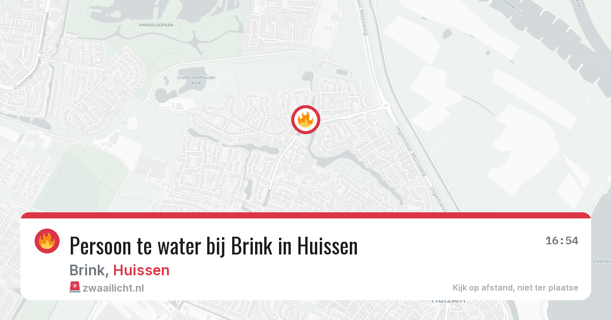 Persoon te water bij Brink in Huissen — 17 mei 2026