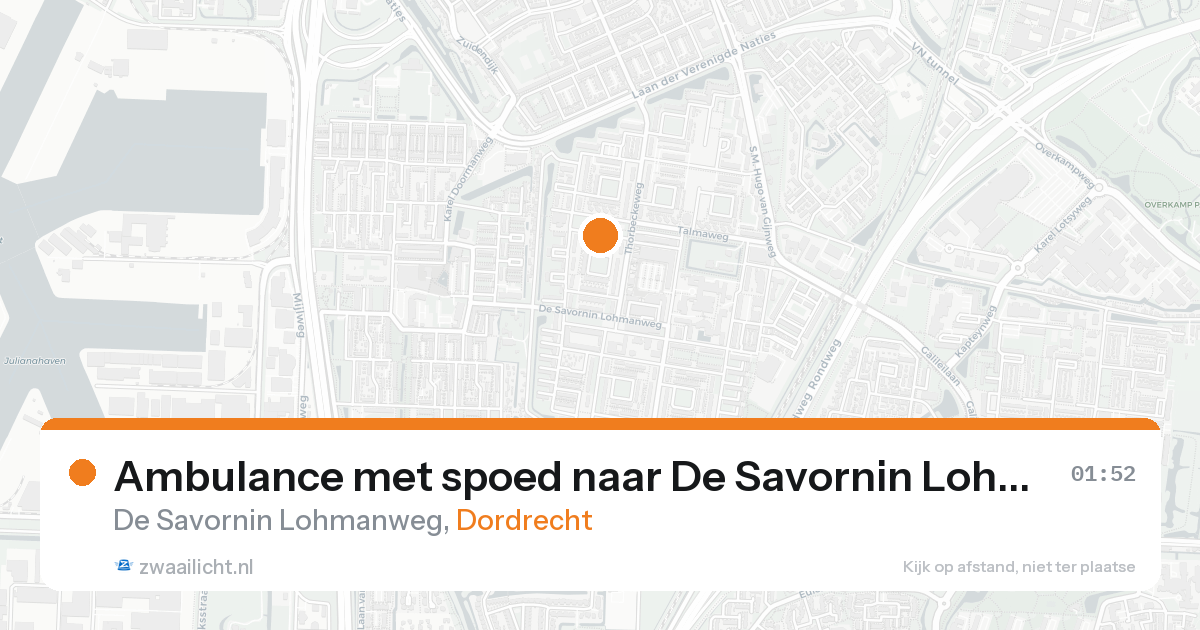 Ambulance met spoed naar De Savornin Lohmanweg in Dordrecht — 16 aug 2026