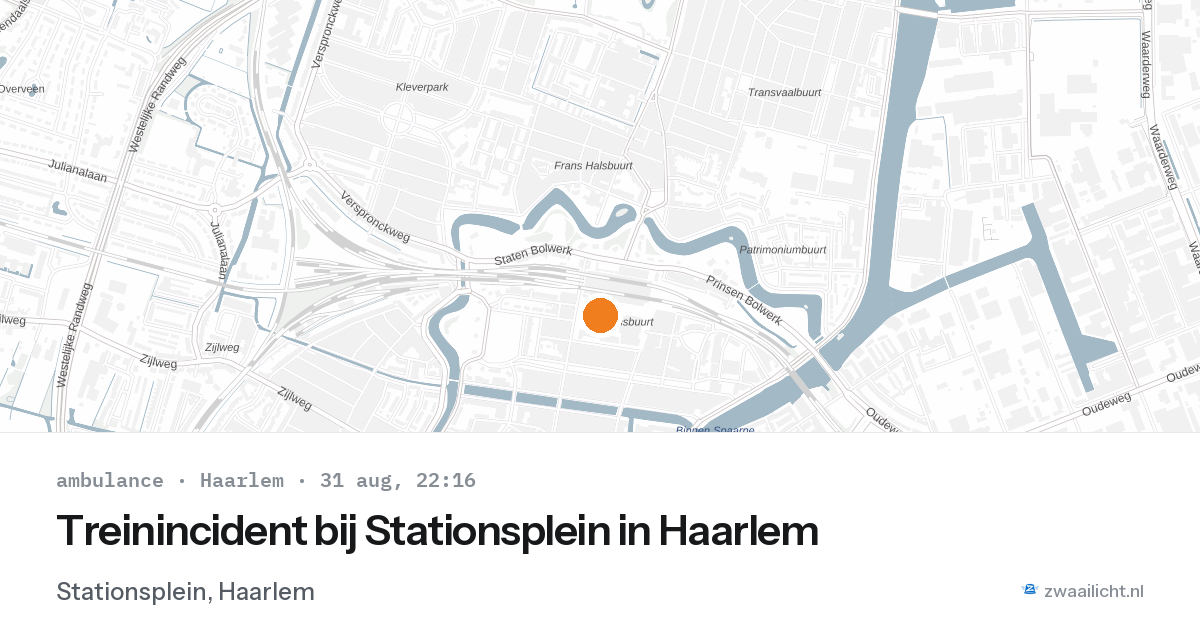 Treinincident bij Stationsplein in Haarlem — 31 aug 2026