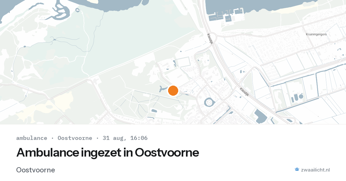 Ambulance ingezet in Oostvoorne — 31 aug 2026 | 🚨 Zwaailicht.nl