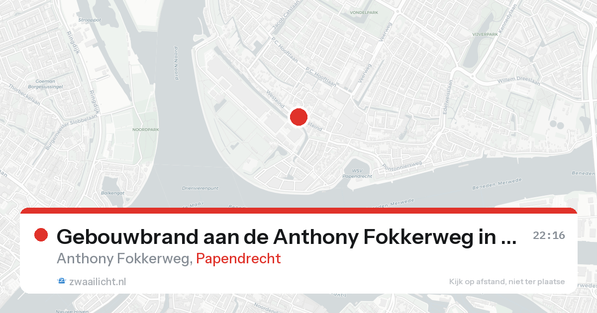Gebouwbrand aan de Anthony Fokkerweg in Papendrecht — 24 feb 2026