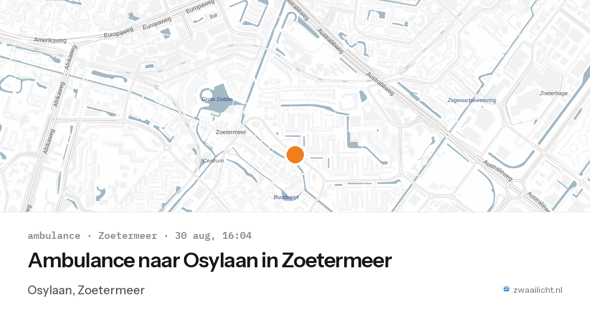 Ambulance naar Osylaan in Zoetermeer — 30 aug 2026