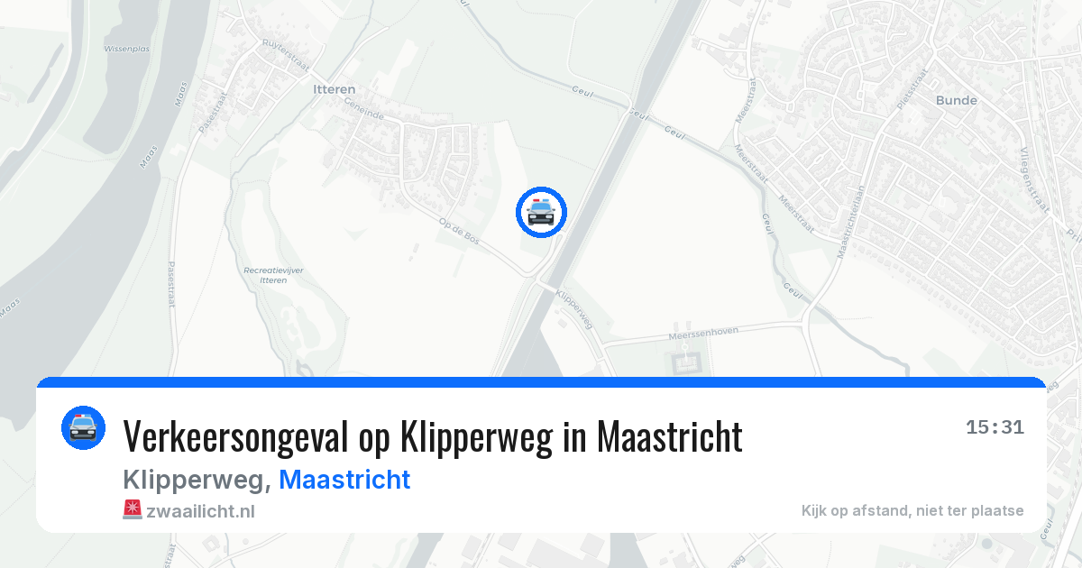 Verkeersongeval op Klipperweg in Maastricht — 22 jul 2026