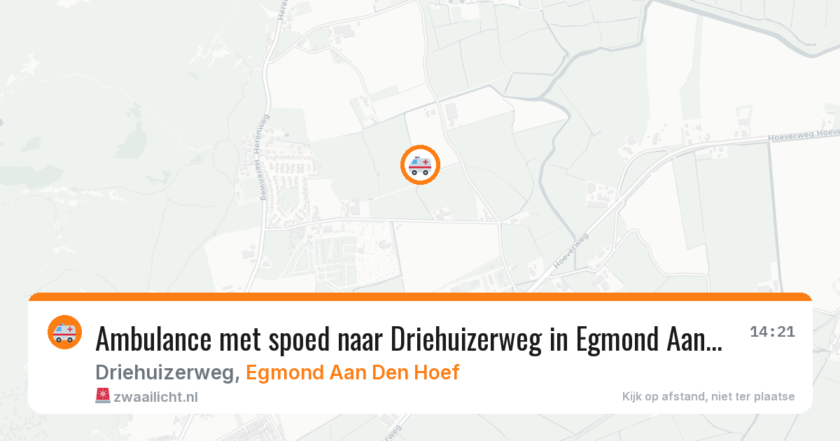 Ambulance met spoed naar Driehuizerweg in Egmond Aan Den Hoef — 21 mei 2026