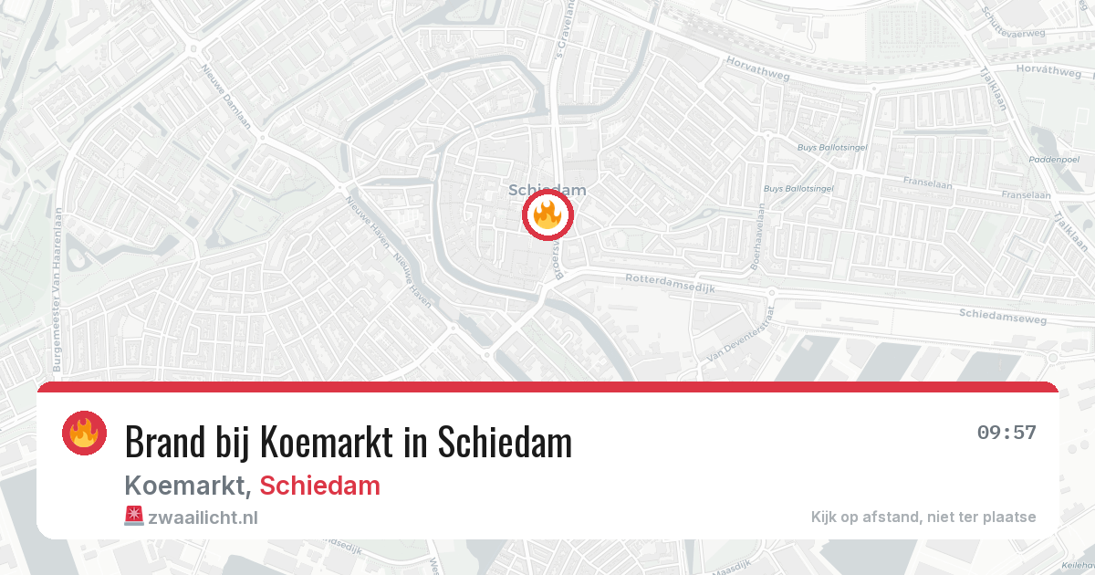 Brand bij Koemarkt in Schiedam — 20 mei 2026
