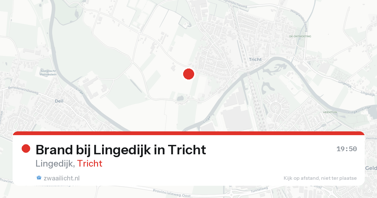 Brand bij Lingedijk in Tricht — 15 aug 2026
