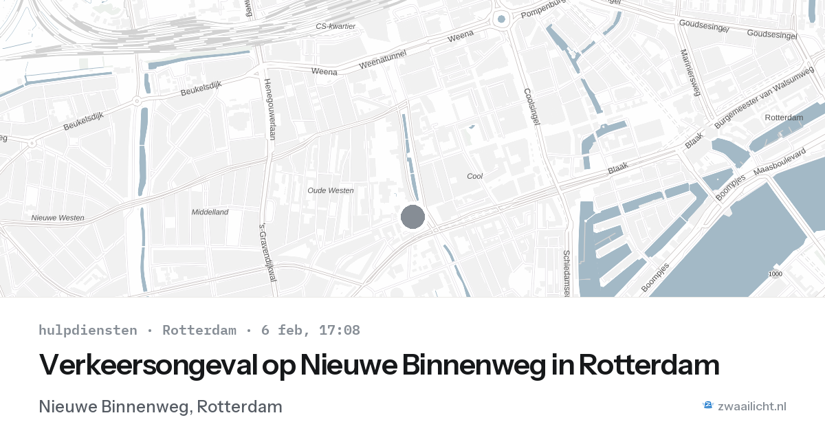 Verkeersongeval op Nieuwe Binnenweg in Rotterdam — 6 feb 2026