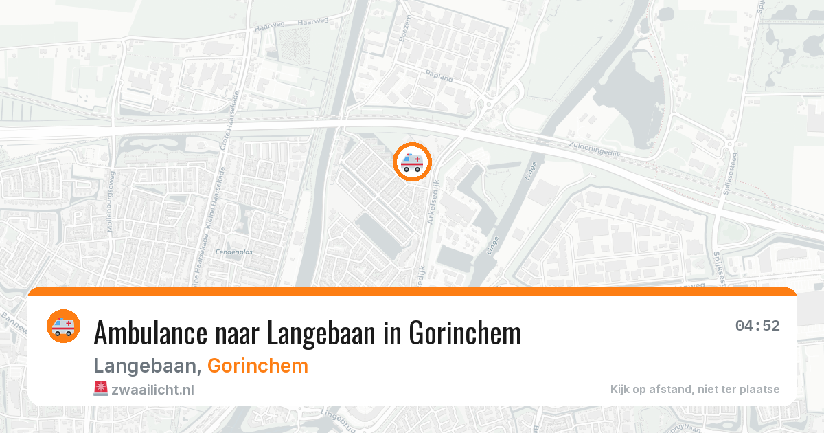 Ambulance naar Langebaan in Gorinchem — 25 apr 2026
