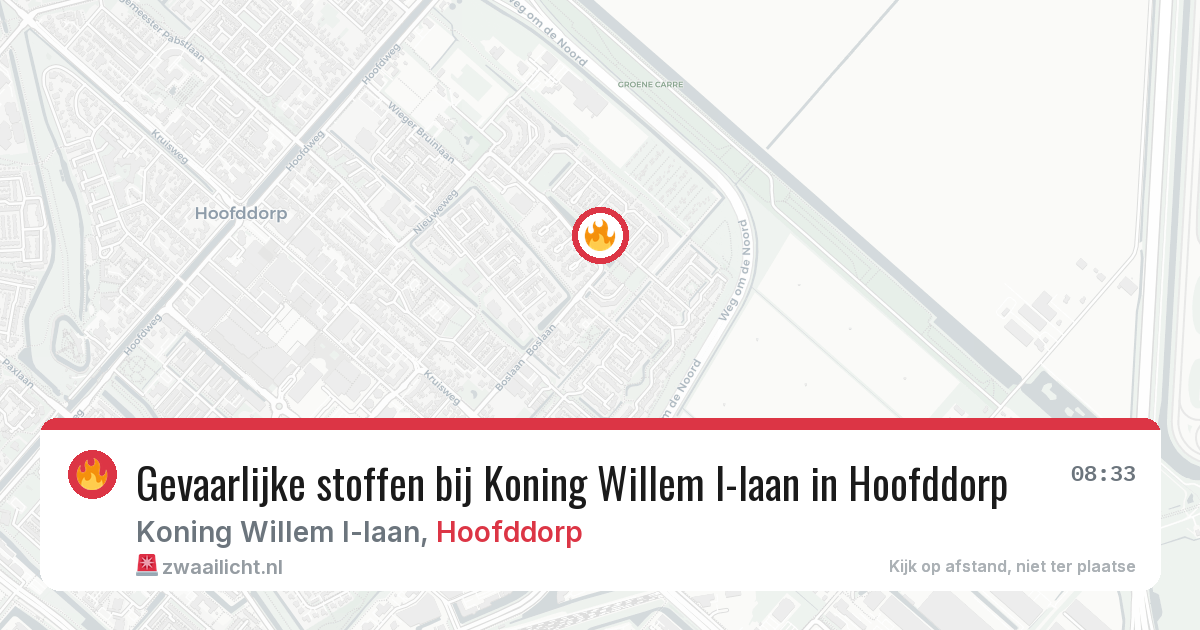 Gevaarlijke stoffen bij Koning Willem I-laan in Hoofddorp — 24 apr 2026