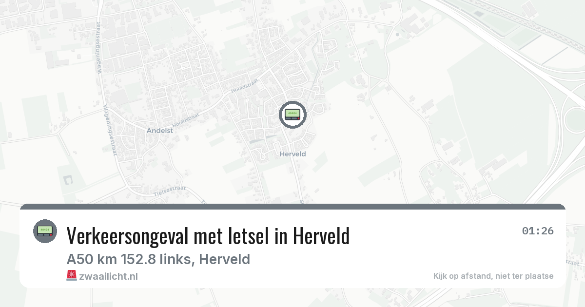 Verkeersongeval met letsel in Herveld — 4 aug 2026