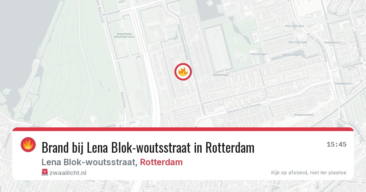 Brand bij Lena Blok-woutsstraat in Rotterdam — 10 aug 2026