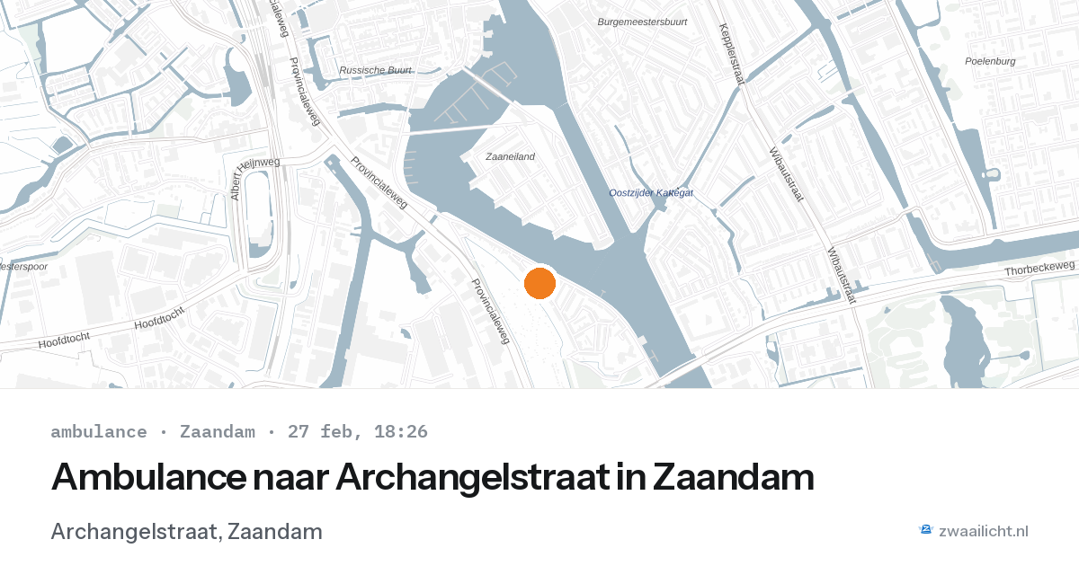 Ambulance naar Archangelstraat in Zaandam — 27 feb 2026