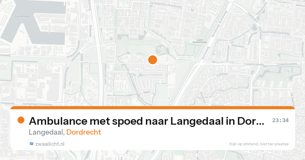 Ambulance met spoed naar Langedaal in Dordrecht — 15 aug 2026