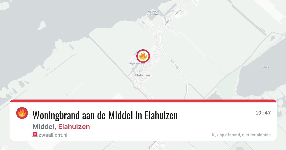 Woningbrand aan de Middel in Elahuizen — 24 jun 2026