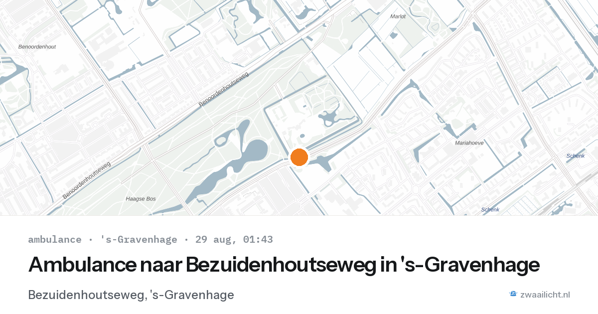 Ambulance naar Bezuidenhoutseweg in 's-Gravenhage — 28 aug 2026