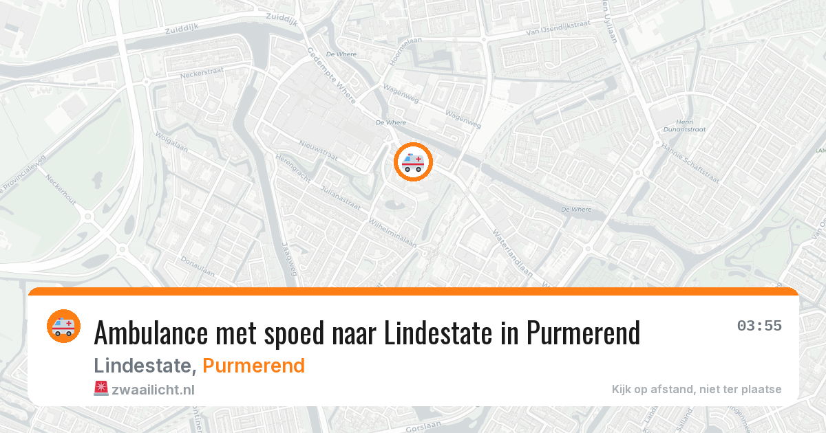 Ambulance met spoed naar Lindestate in Purmerend — 8 aug 2026