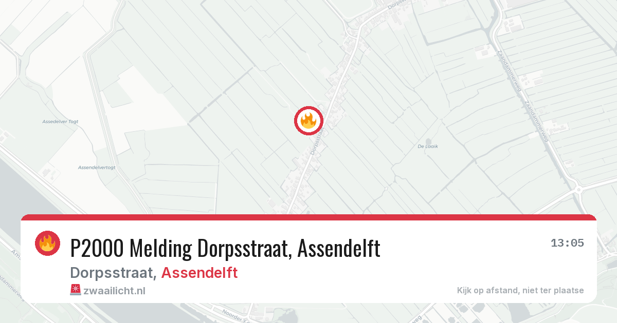 P2000 Melding Dorpsstraat, Assendelft — 20 mrt 2026