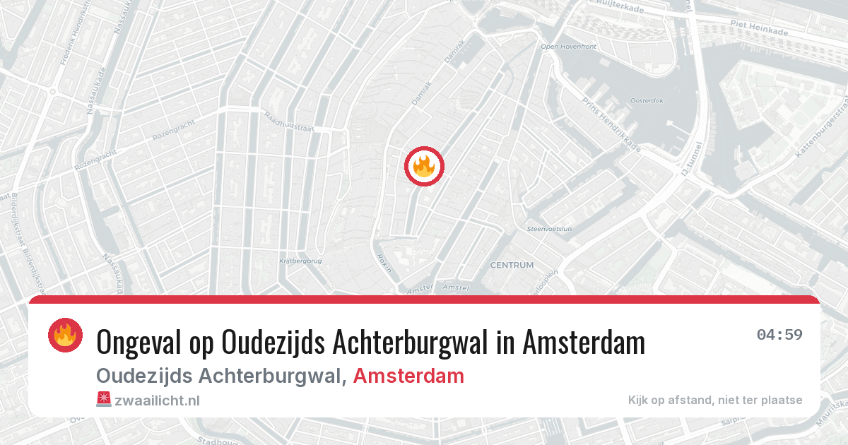 Ongeval op Oudezijds Achterburgwal in Amsterdam — 4 aug 2026