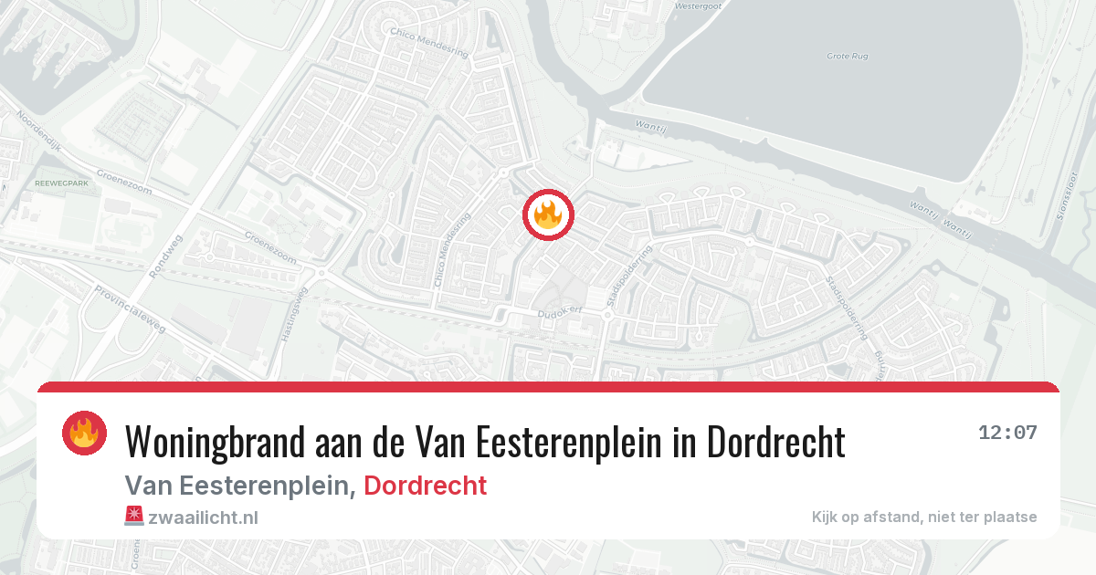 Woningbrand aan de Van Eesterenplein in Dordrecht — 3 jun 2026