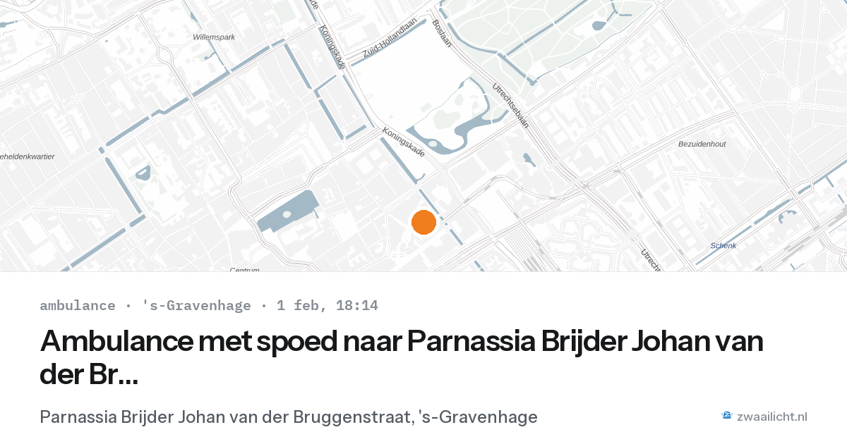 Ambulance met spoed naar Parnassia Brijder Johan van der Bruggenstraat in 's-Gravenhage — 1 feb 2026