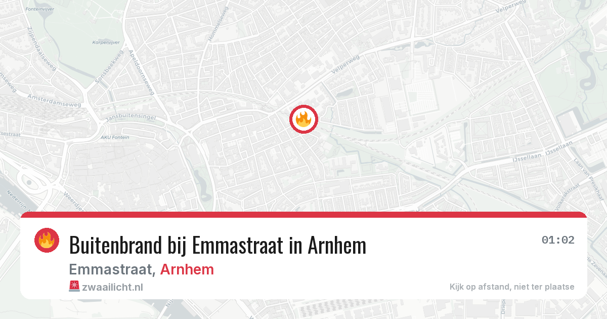 Buitenbrand bij Emmastraat in Arnhem — 31 jul 2026