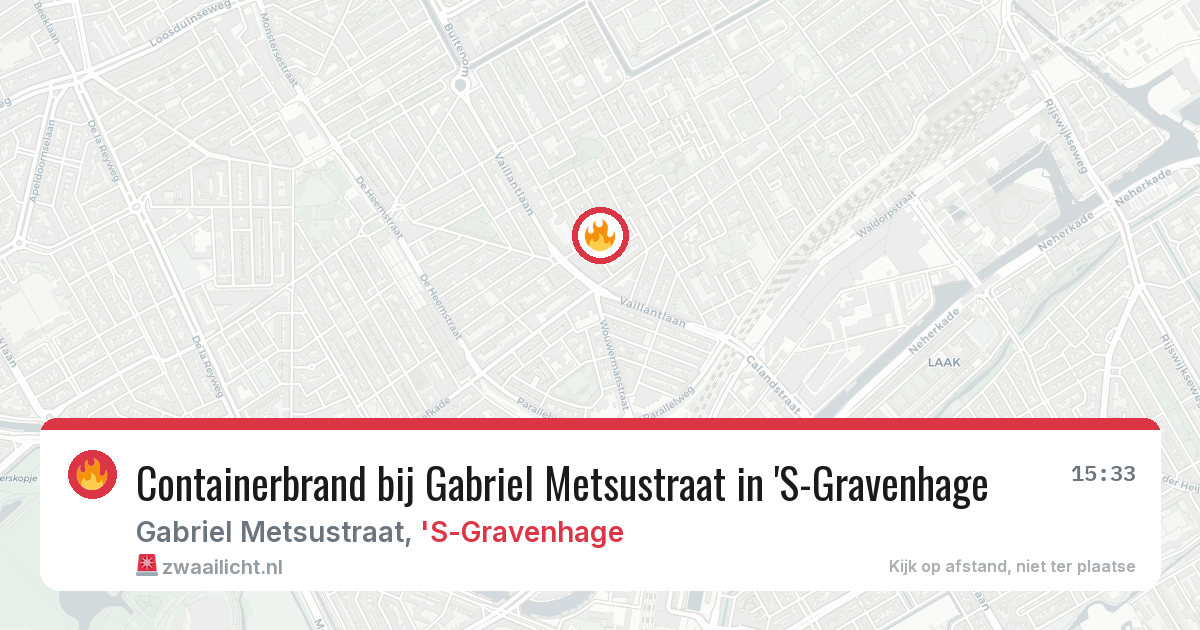 Containerbrand bij Gabriel Metsustraat in 'S-Gravenhage — 31 mei 2026