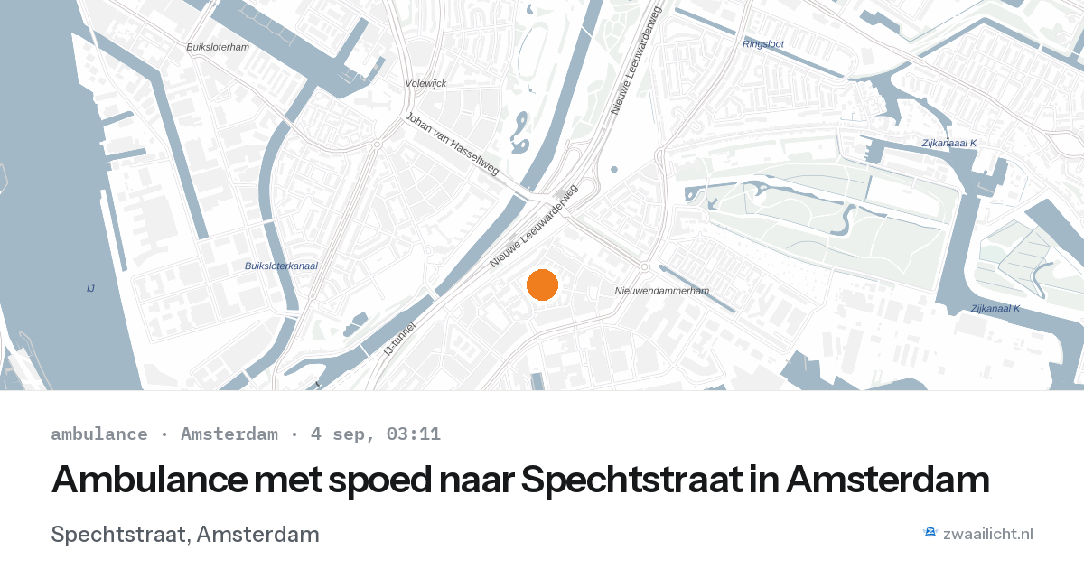Ambulance met spoed naar Spechtstraat in Amsterdam — 4 sep 2026