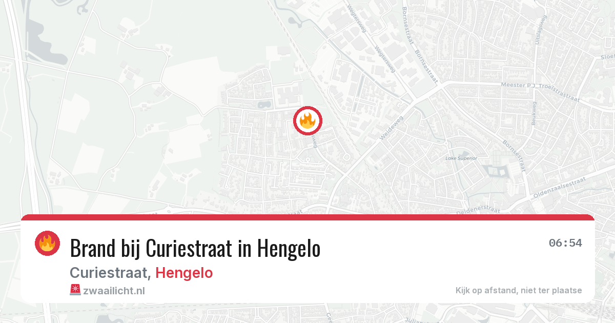 Brand bij Curiestraat in Hengelo — 28 mrt 2026