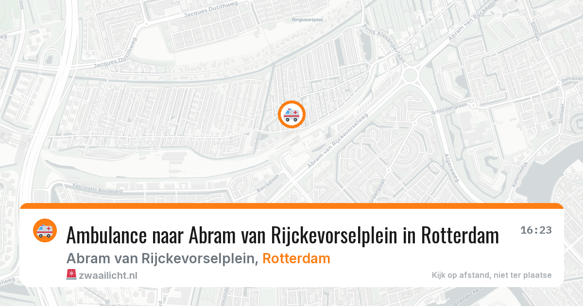 Ambulance naar Abram van Rijckevorselplein in Rotterdam — 9 jul 2026