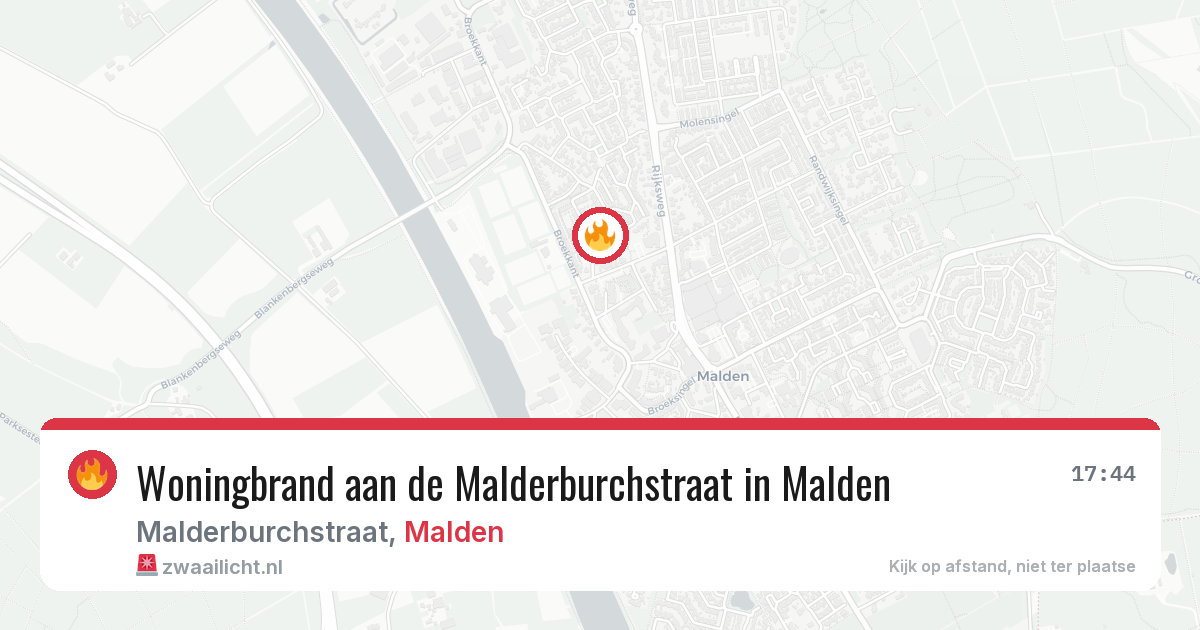 Woningbrand aan de Malderburchstraat in Malden — 18 mei 2026