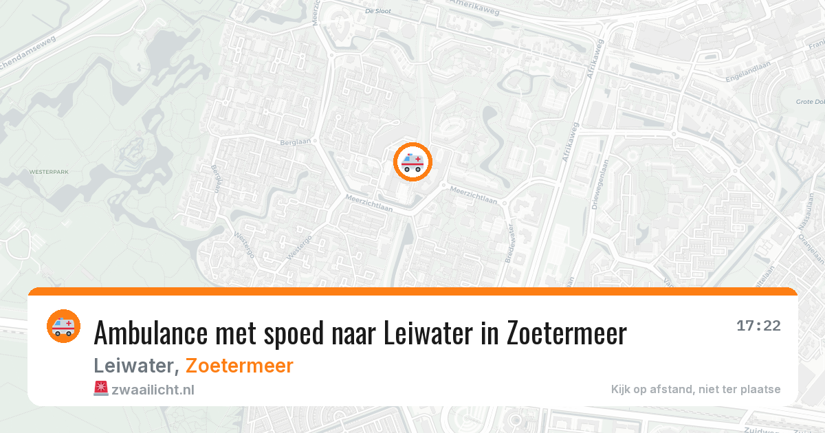 Ambulance met spoed naar Leiwater in Zoetermeer — 2 mei 2026