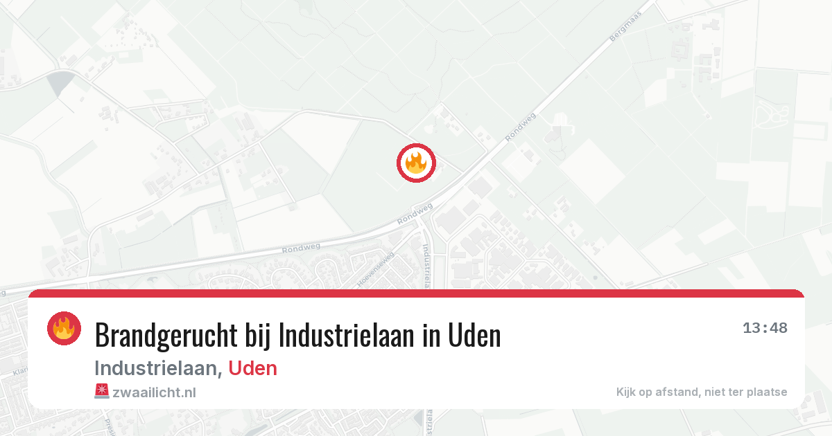 Brandgerucht bij Industrielaan in Uden — 4 aug 2026
