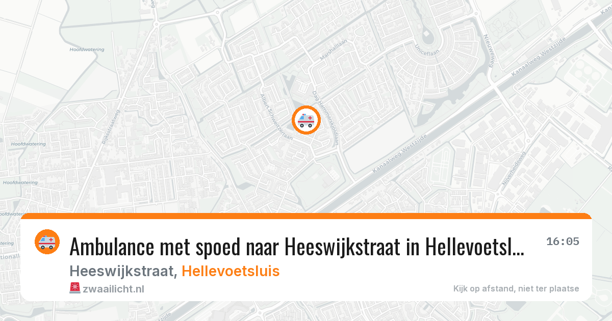 Ambulance met spoed naar Heeswijkstraat in Hellevoetsluis — 8 jul 2026