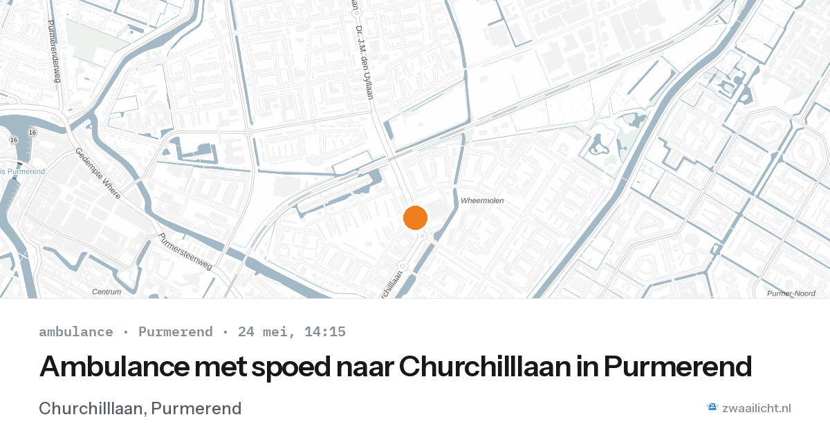 Ambulance met spoed naar Churchilllaan in Purmerend — 24 mei 2026