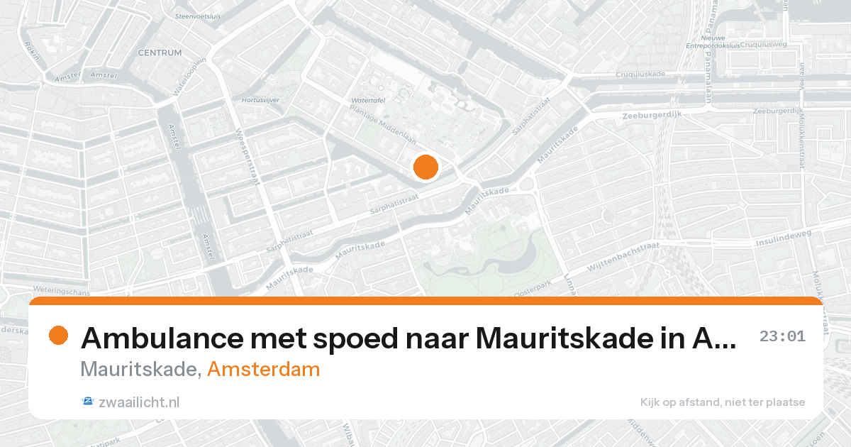 Ambulance met spoed naar Mauritskade in Amsterdam — 21 aug 2026